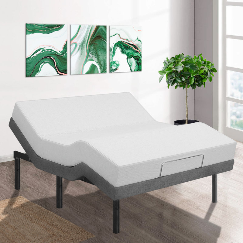 Alwyn Home Maclaine Adjustable Bed with Massage, USB, Bluetooth